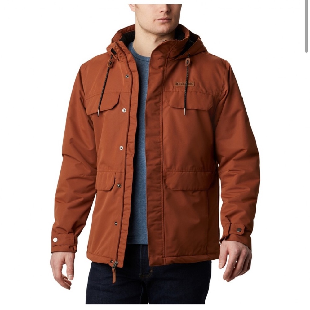 COLUMBIA RUST FLEECE LINED CANVAS JACKET S